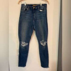 Joe’s Jeans Ripped Skinny Jeans with Frayed Hems
